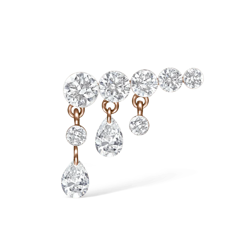 Invisible Set Diamond Crescendo Bar Stud Earring - Image 19