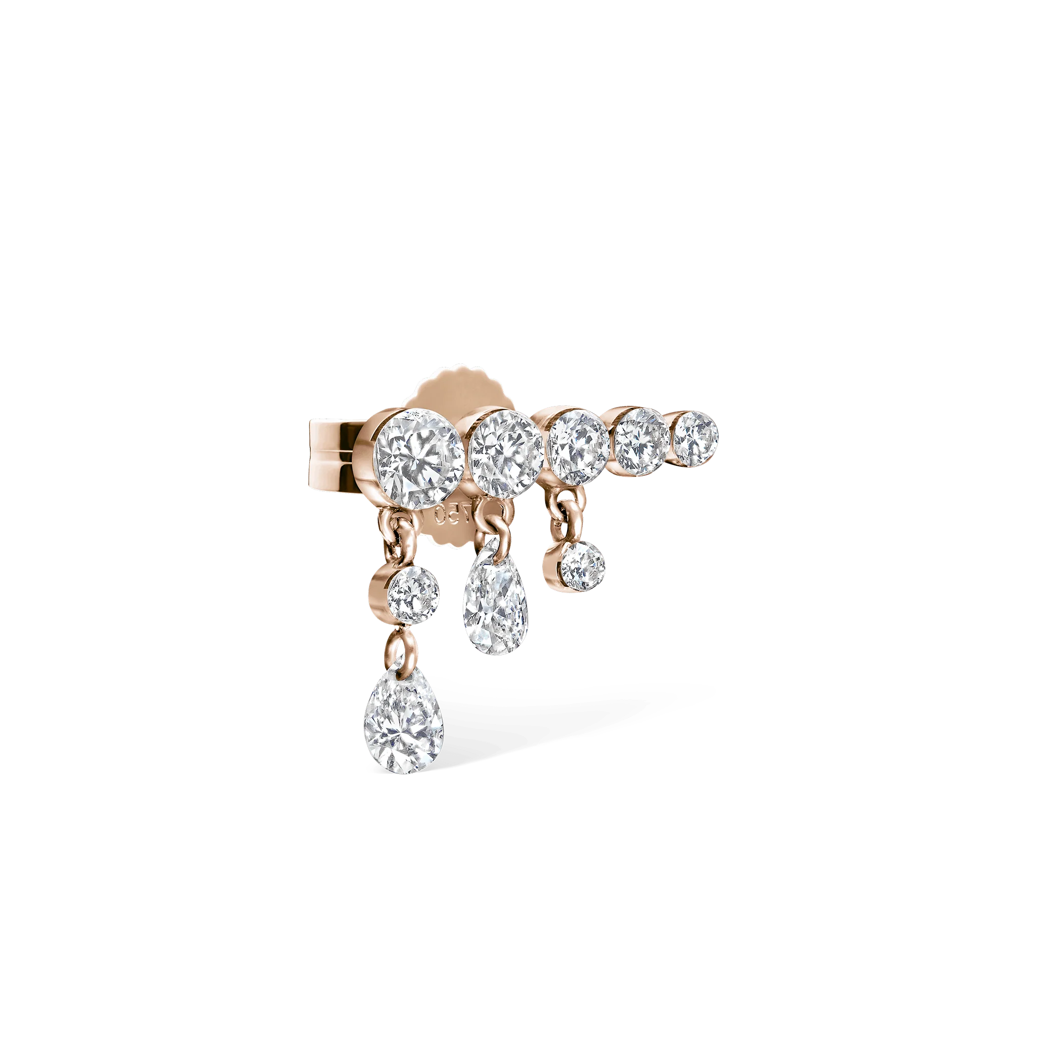 Invisible Set Diamond Crescendo Bar Stud Earring - Image 26