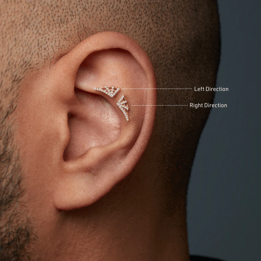 Diamond Web Threaded Stud Earring - Image 4