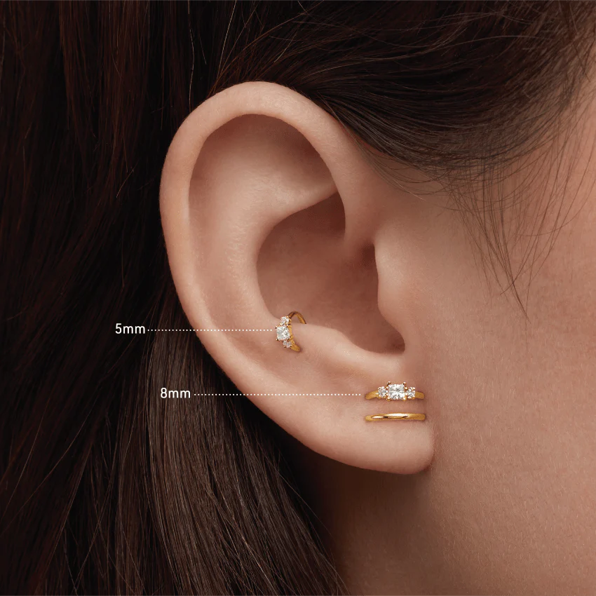 2mm Diamond Princess Hoop Earring - Image 17