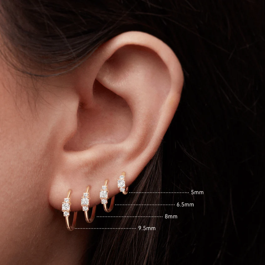 2mm Diamond Princess Hoop Earring - Image 39