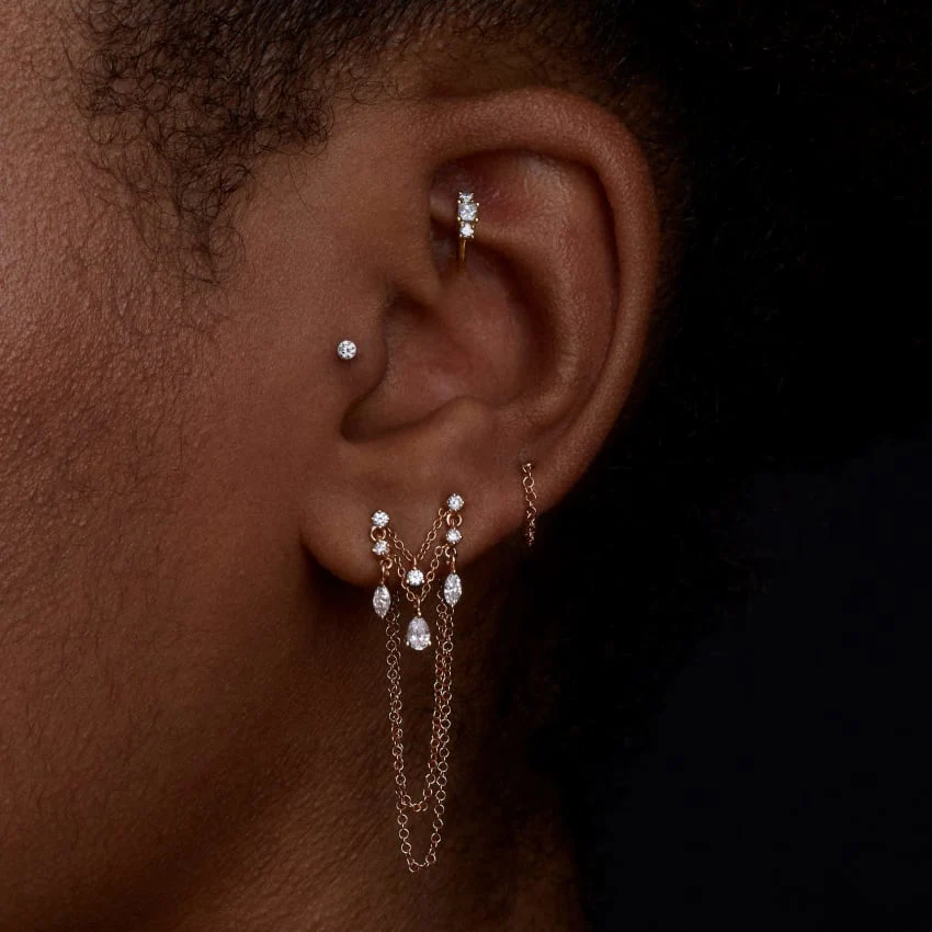 2mm Diamond Princess Hoop Earring - Image 51
