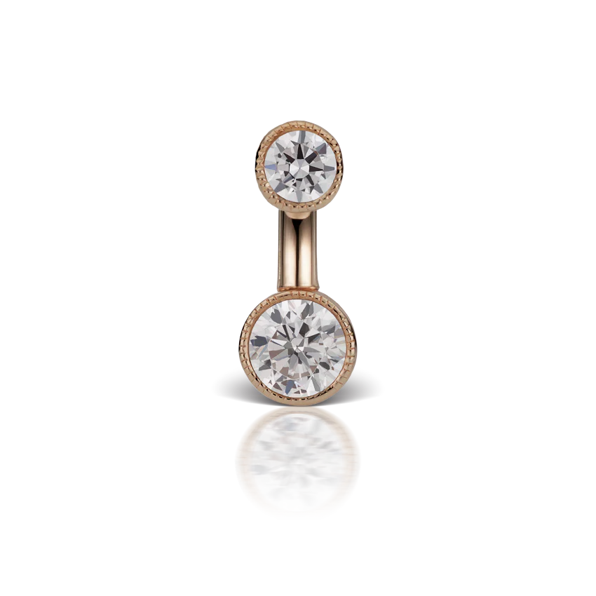 Scallop Set Cubic Zirconia Engraved Rook Barbell - Image 30