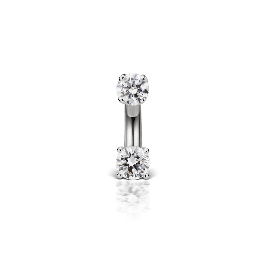 Prong Set Cubic Zirconia Rook Barbell - Image 11