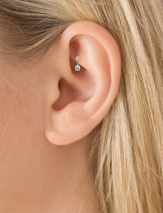 Prong Set Cubic Zirconia Rook Barbell - Image 28
