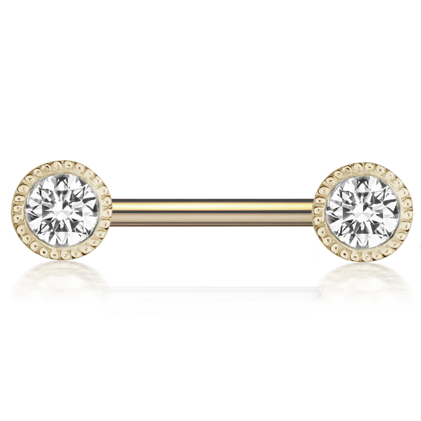 Scallop Set Diamond Nipple Barbell - Image 22