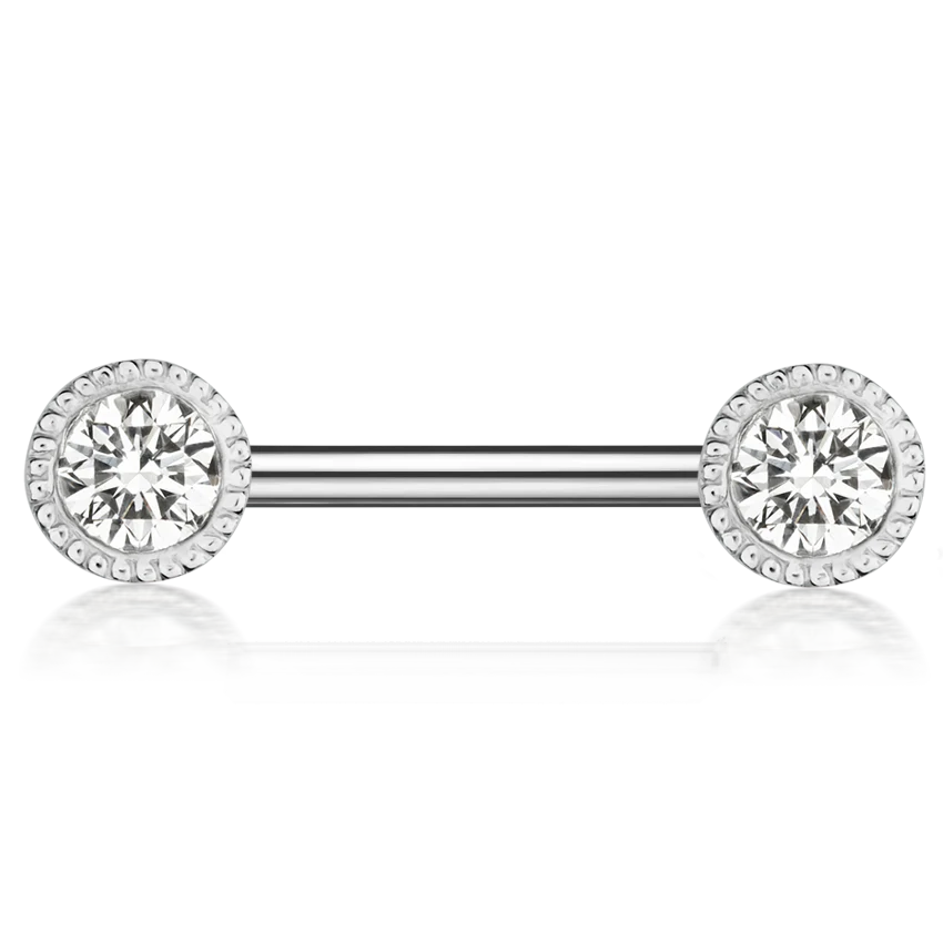 Scallop Set Diamond Nipple Barbell - Image 3