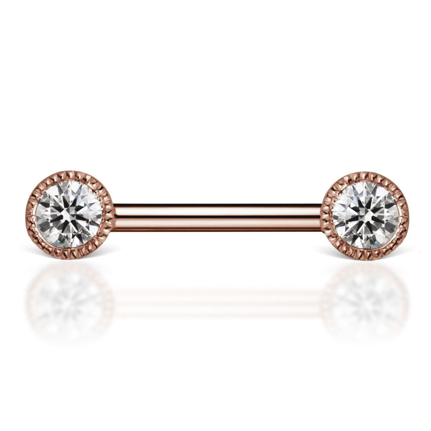 Scallop Set Diamond Nipple Barbell - Image 31