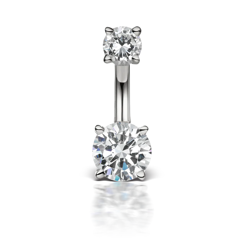 Cubic Zirconia Prong Solitaire Barbell - Image 10