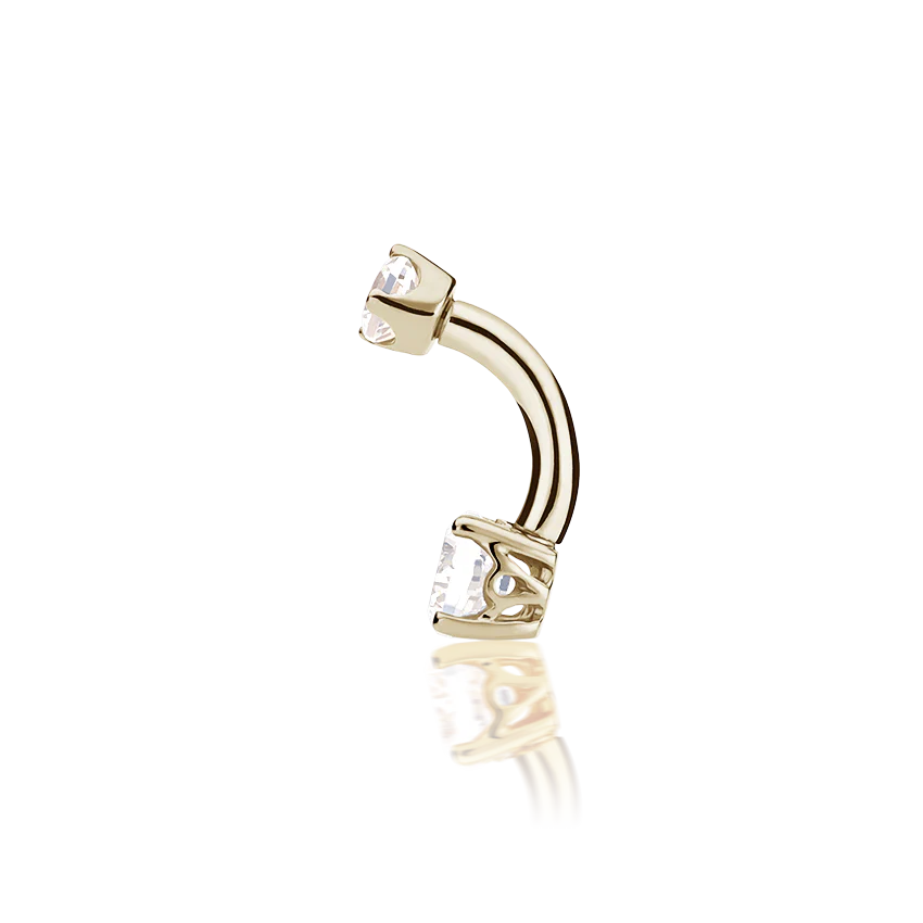 Cubic Zirconia Prong Solitaire Barbell - Image 24