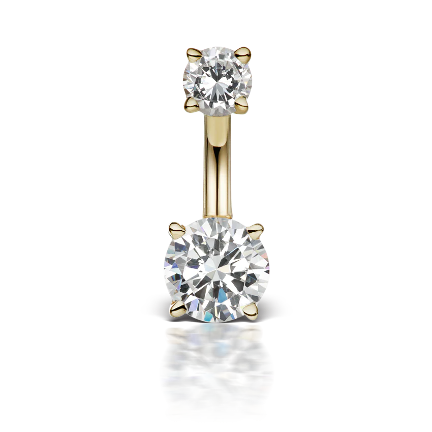 Cubic Zirconia Prong Solitaire Barbell - Image 32