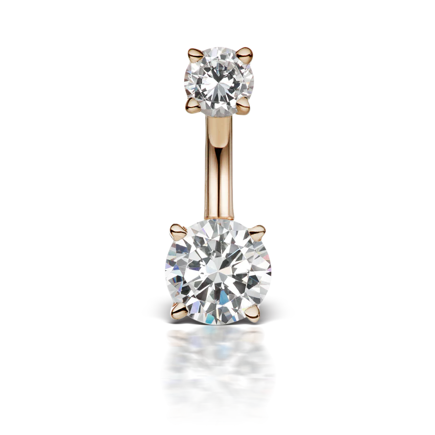 Cubic Zirconia Prong Solitaire Barbell - Image 46