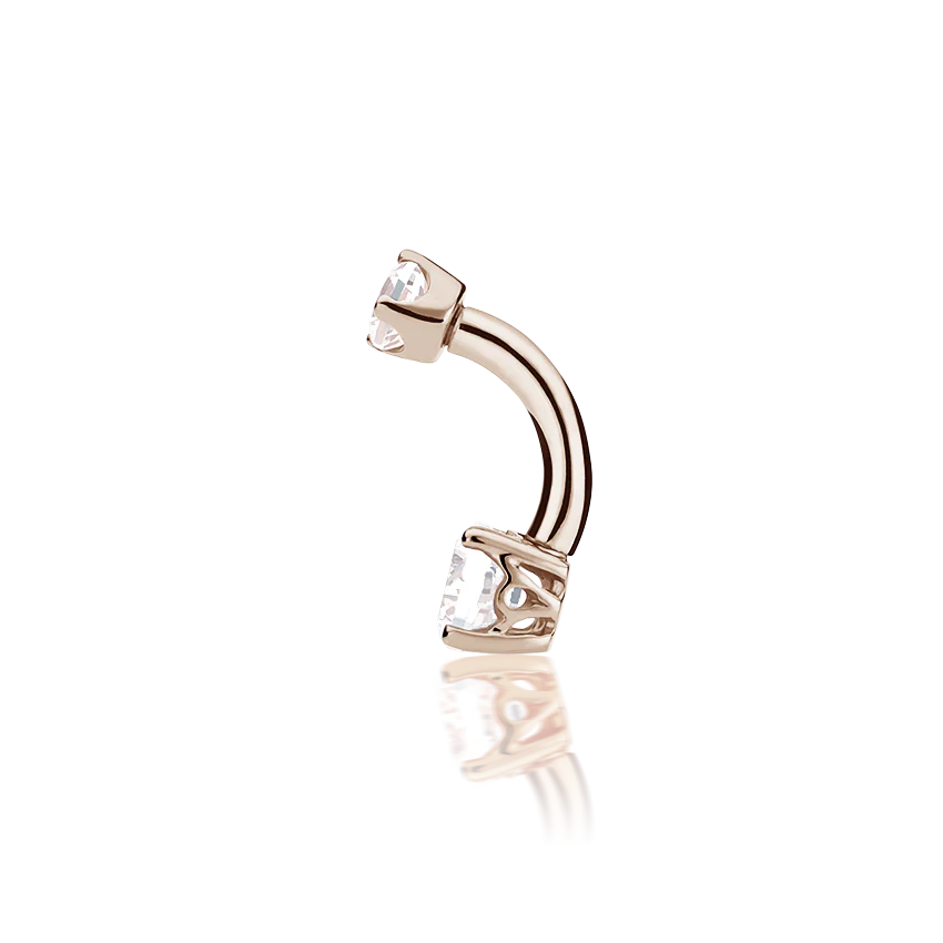 Cubic Zirconia Prong Solitaire Barbell - Image 58