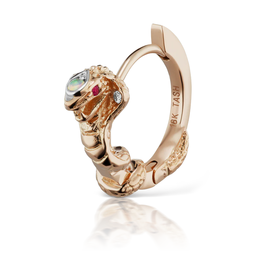 8mm Cobra Clicker with Opal Head and Ruby Eyes - Image 10