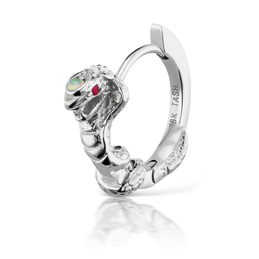 8mm Cobra Clicker with Opal Head and Ruby Eyes - Image 4