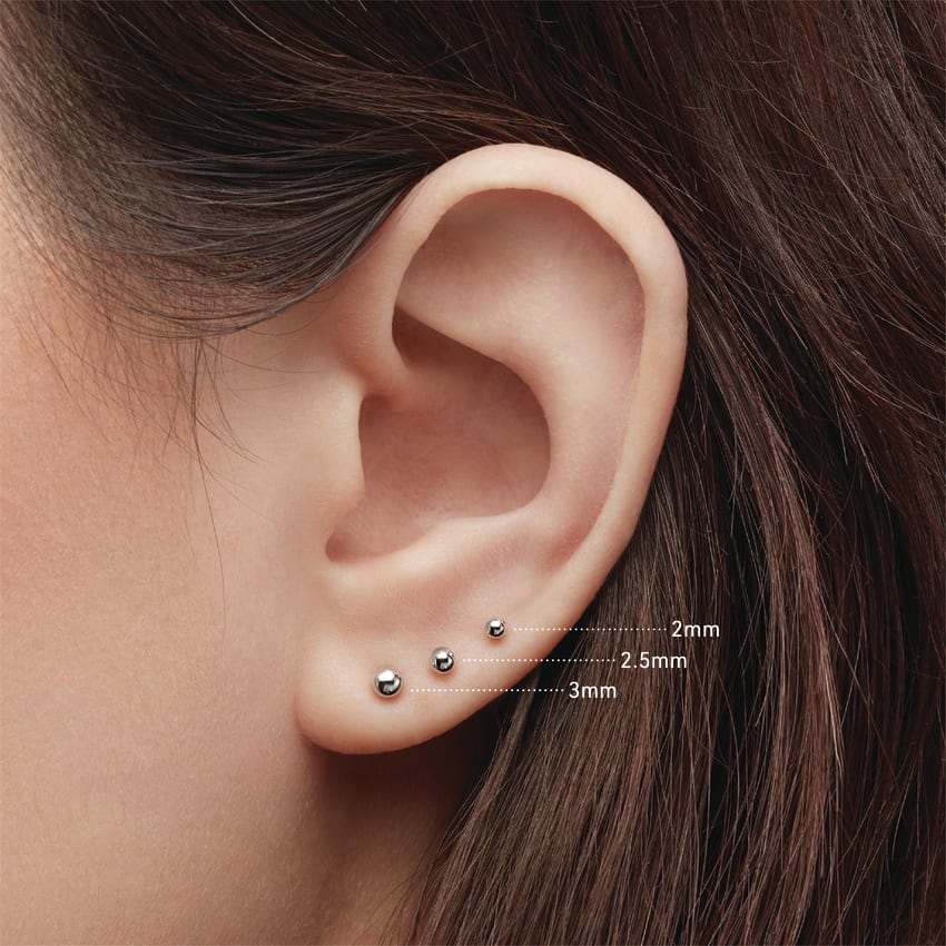 Ball Threaded Stud Earring With Titanium Backing - Image 47