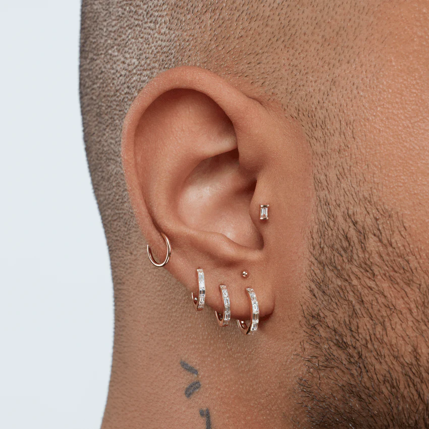Ball Threaded Stud Earring With Titanium Backing - Image 7