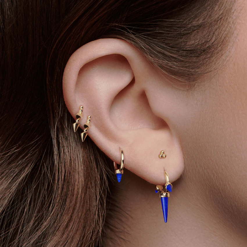 Ball Trinity Threaded Stud Earring With Titanium Backing - Image 11