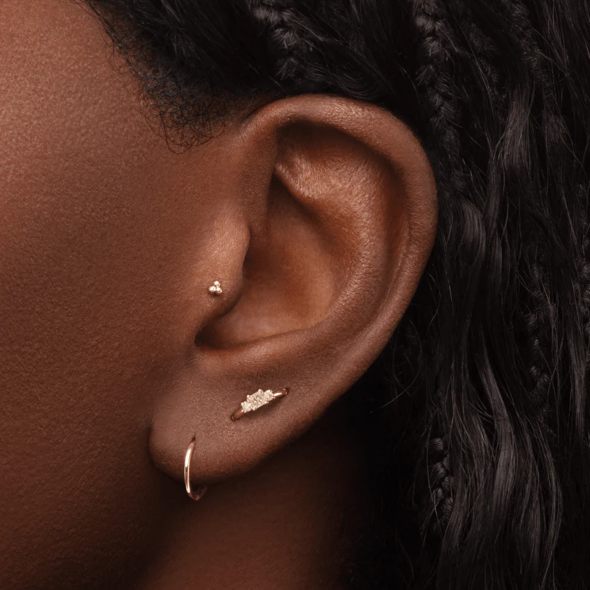 Ball Trinity Threaded Stud Earring With Titanium Backing - Image 19
