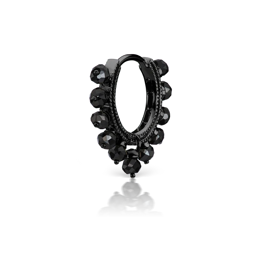 Black Diamond Coronet Hoop Earring - Image 32