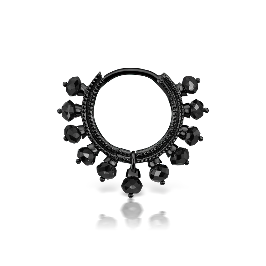 Black Diamond Coronet Hoop Earring - Image 33