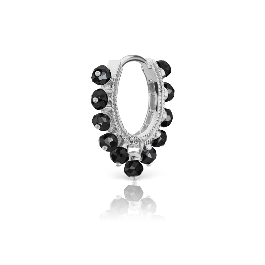 Black Diamond Coronet Hoop Earring - Image 5