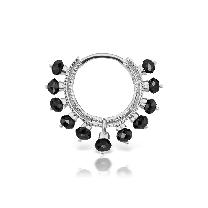 Black Diamond Coronet Hoop Earring - Image 6