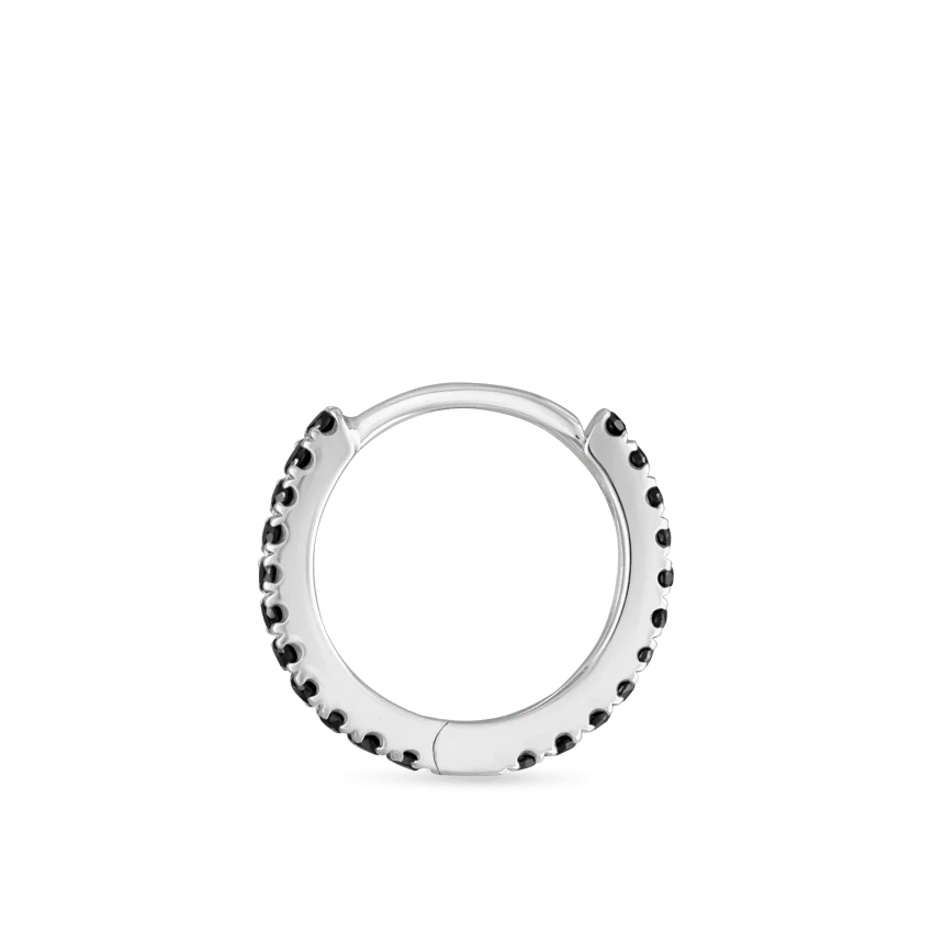 Black Diamond Eternity Hoop Earring - Image 13