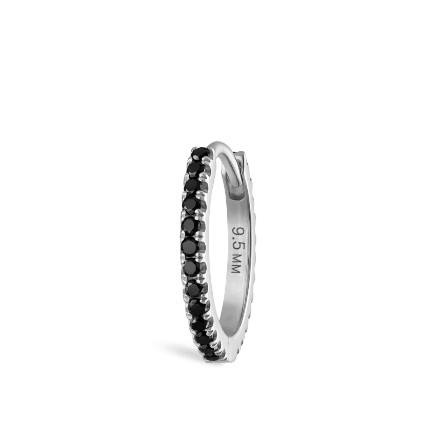 Black Diamond Eternity Hoop Earring - Image 2