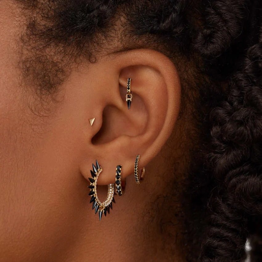 Black Diamond Eternity Hoop Earring - Image 62