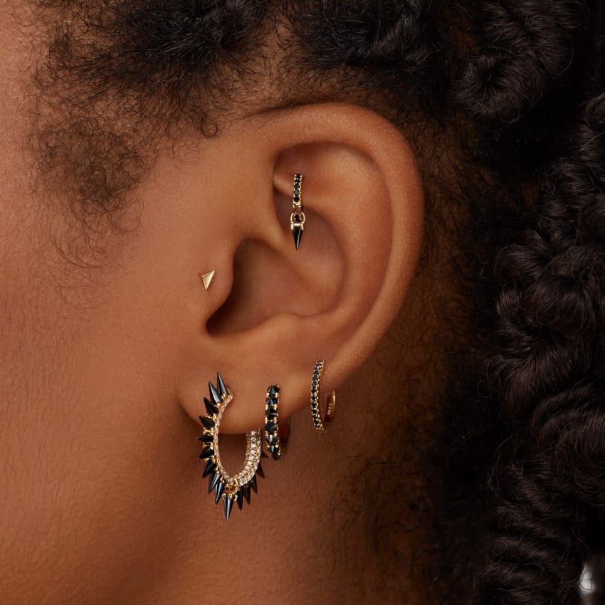 Black Diamond Eternity Hoop Earring - Image 79