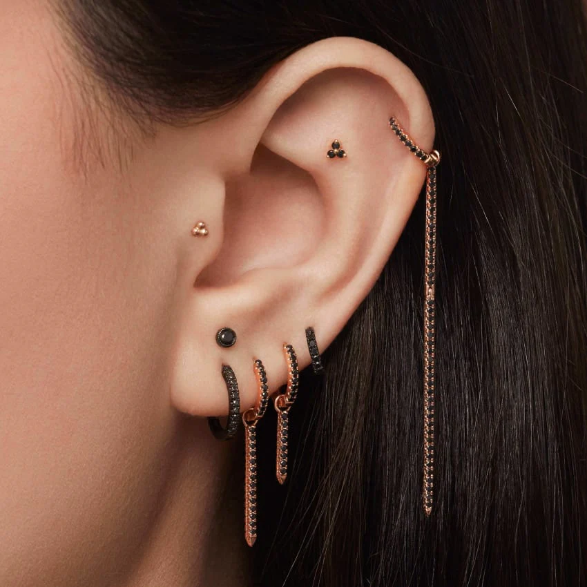 Black Diamond Eternity Hoop Earring - Image 97