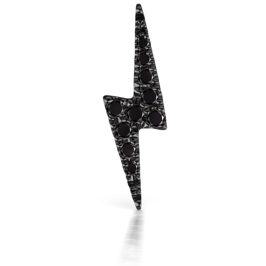 Black Diamond Lightning Bolt Threaded Stud Earring - Image 17