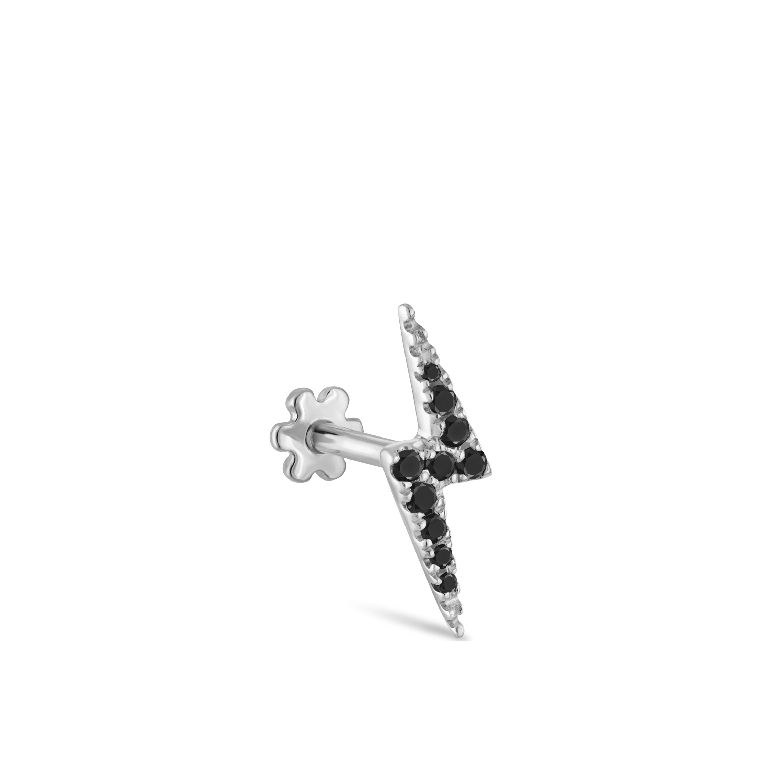 Black Diamond Lightning Bolt Threaded Stud Earring - Image 19