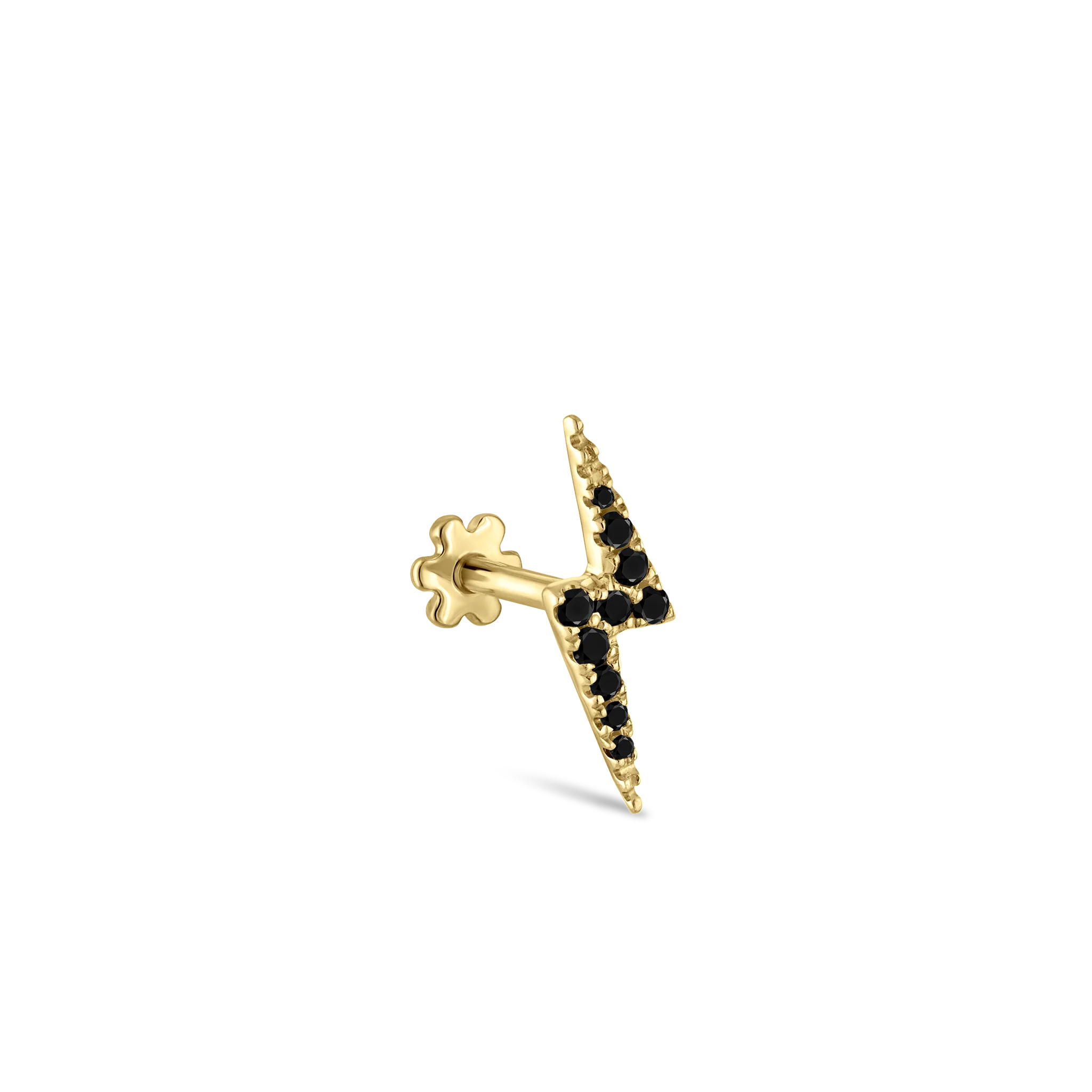 Black Diamond Lightning Bolt Threaded Stud Earring - Image 22