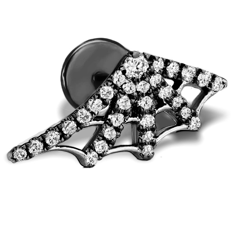 Black Diamond Web Threaded Stud Earring - Image 30
