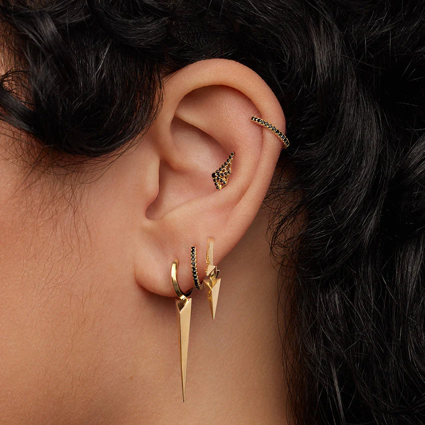 Black Diamond Web Threaded Stud Earring With Titanium Backing - Image 11