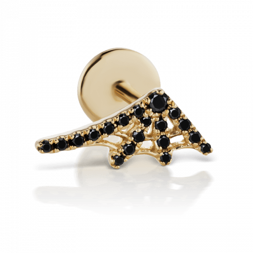 Black Diamond Web Threaded Stud Earring With Titanium Backing - Image 13