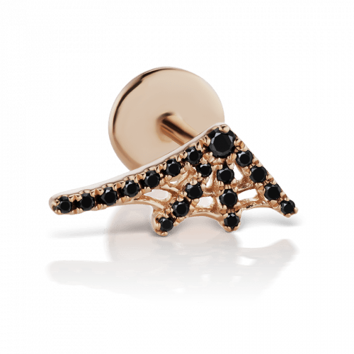 Black Diamond Web Threaded Stud Earring With Titanium Backing - Image 21