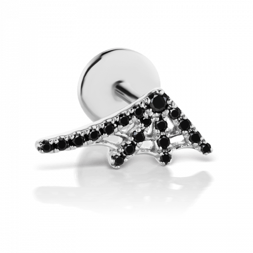Black Diamond Web Threaded Stud Earring With Titanium Backing - Image 5