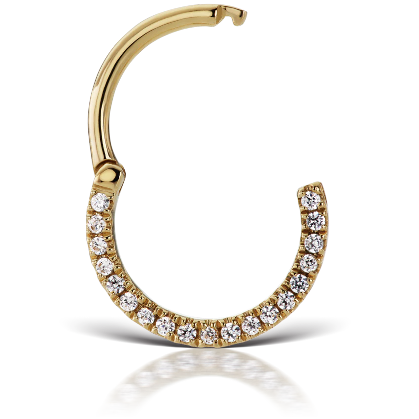 Cubic Zirconia Horizontal Eternity Hoop Earring - Image 23