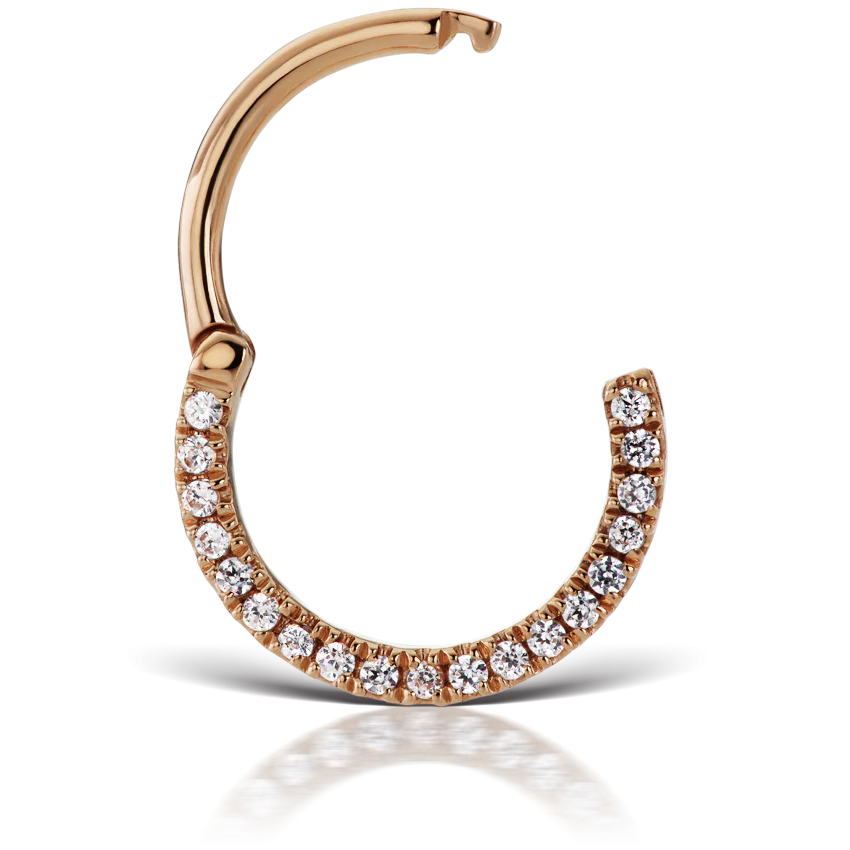 Cubic Zirconia Horizontal Eternity Hoop Earring - Image 29