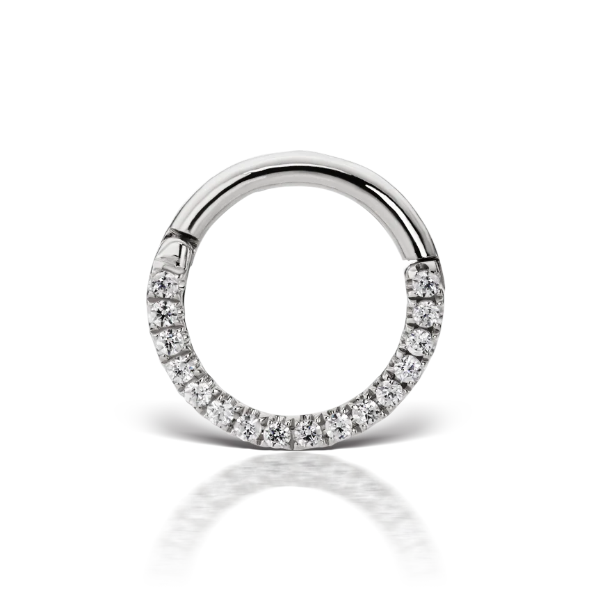 Cubic Zirconia Horizontal Eternity Hoop Earring - Image 6