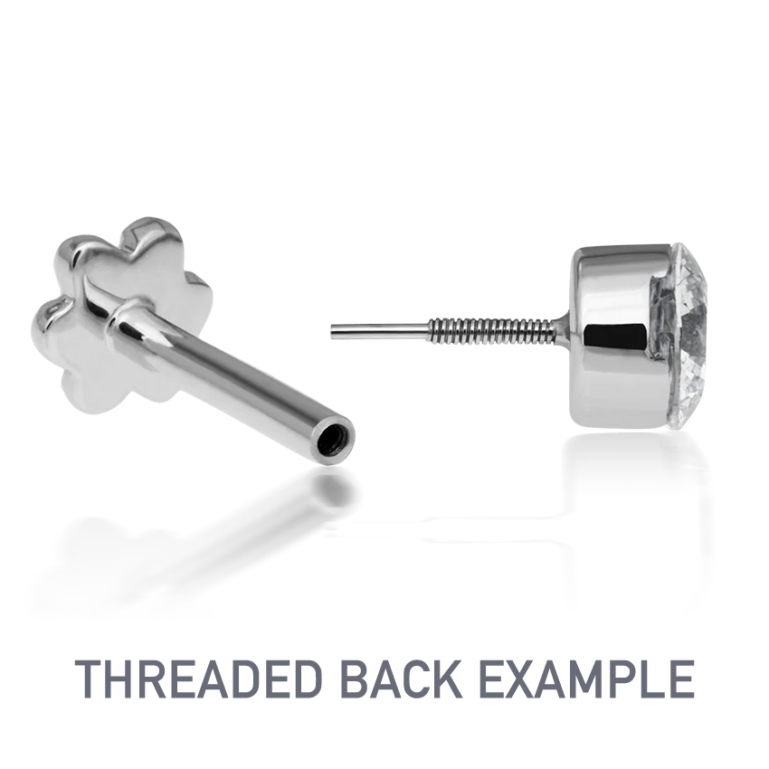 Cubic Zirconia Threaded Stud Earring With Titanium Backing - Image 3
