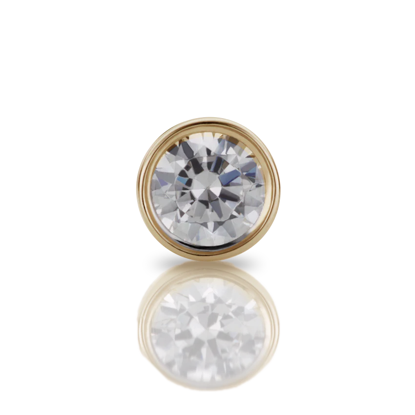 Cubic Zirconia Threaded Stud Earring With Titanium Backing - Image 6