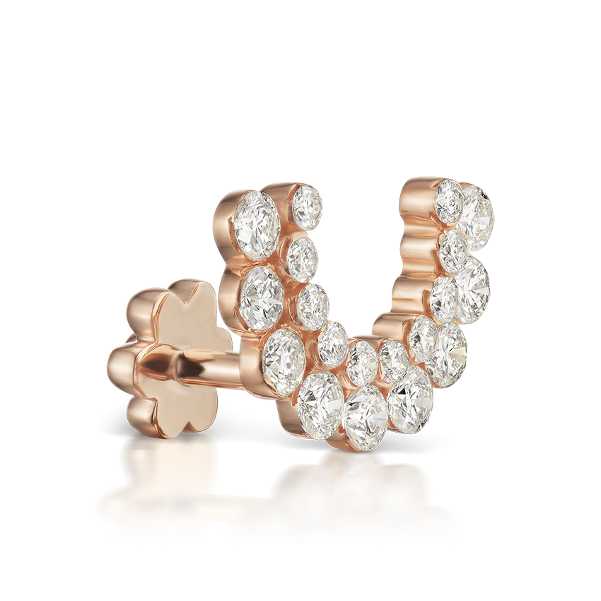 Demi Apsara Invisible Set Diamond Threaded Stud Earring - Image 10