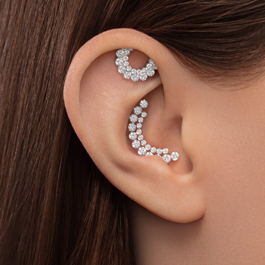 Demi Apsara Invisible Set Diamond Threaded Stud Earring - Image 9