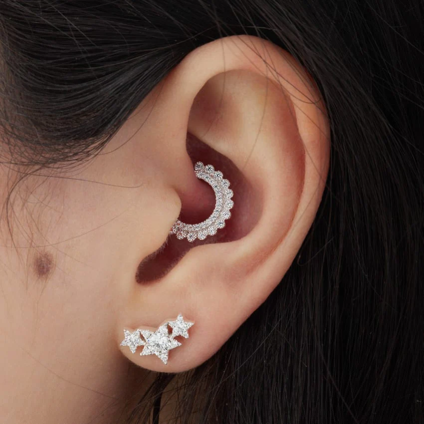 Diamond Apsara Hoop Earring - Image 16