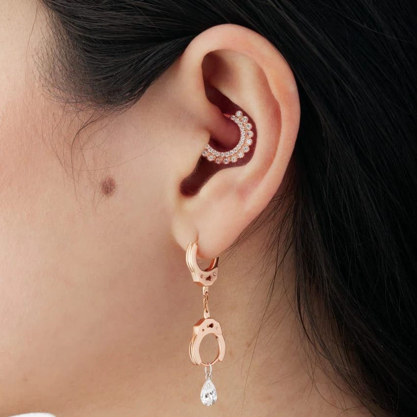 Diamond Apsara Hoop Earring - Image 4