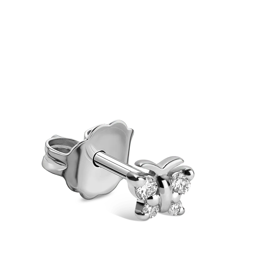 Diamond Butterfly Stud Earring - Image 2